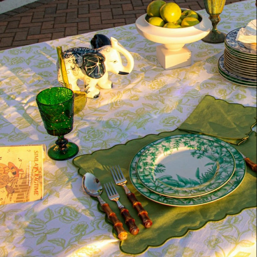 Monsoon Verdant Starter Plate - Set of 4 (+1 Bonus Plate) | Plow & Hearth