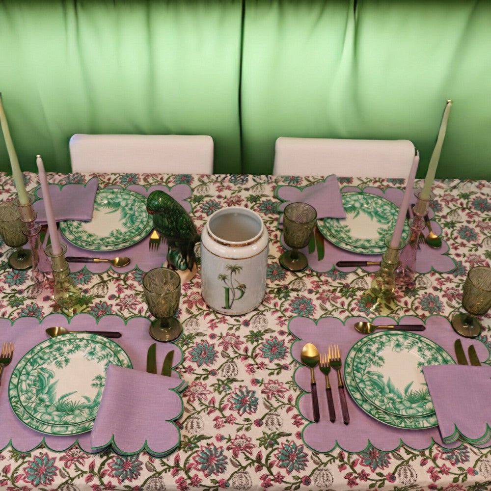 Monsoon Verdant Starter Plate - Set of 4 (+1 Bonus Plate) | Plow & Hearth