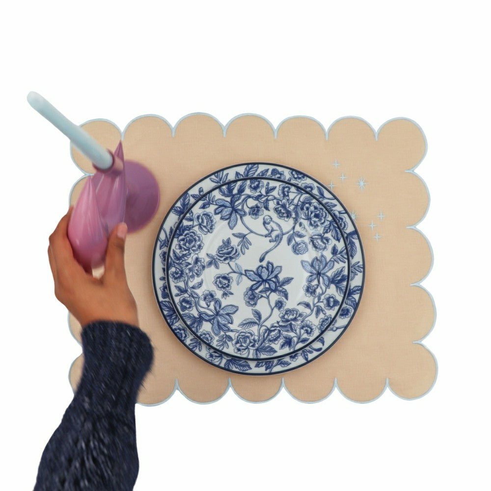 Bombay Blue Dinner Plate - Set of 4 (+1 Bonus Plate) | Plow & Hearth