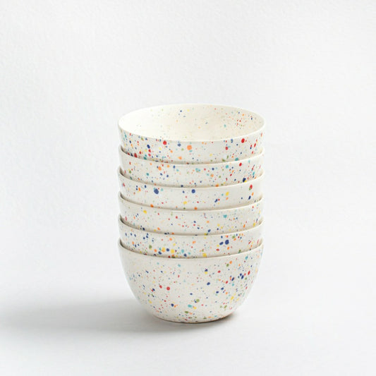 White Stoneware Ceramic Bowls, 6.3", Set of 6 | Plow & Hearth
