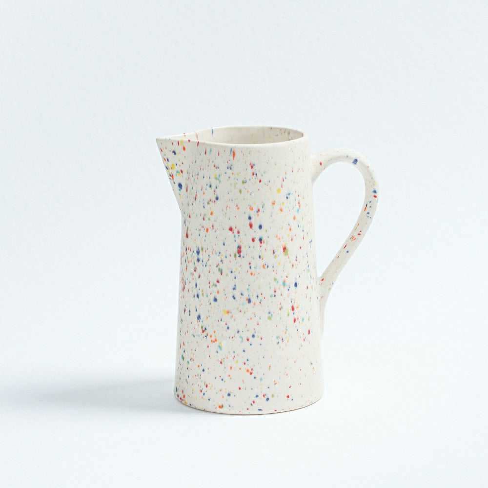 White Stoneware Ceramic Pitcher, 51oz | Plow & Hearth