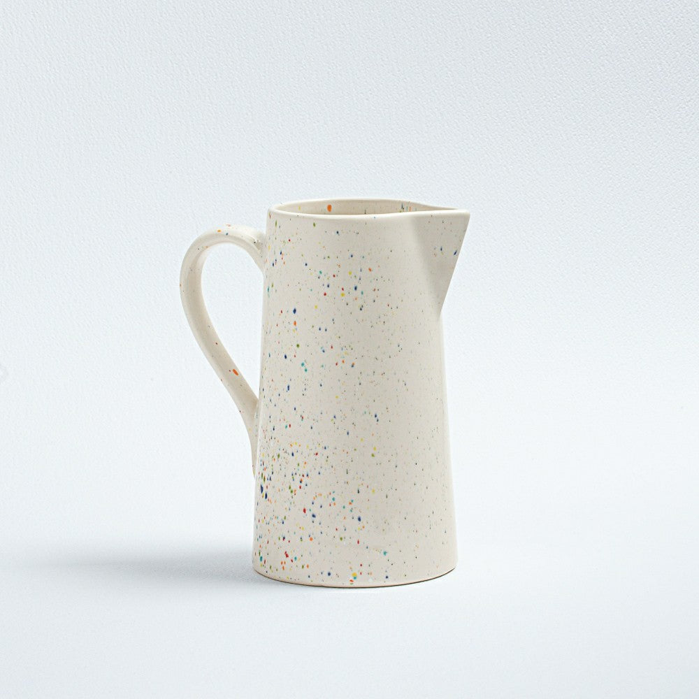 White Stoneware Ceramic Pitcher, 51oz | Plow & Hearth