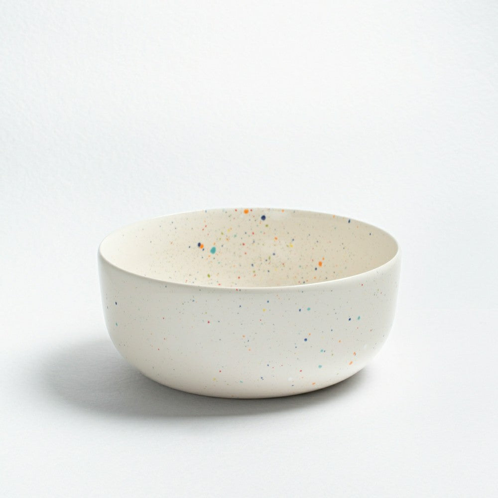 White Stoneware Ceramic Salad Bowl, 10.2" | Plow & Hearth