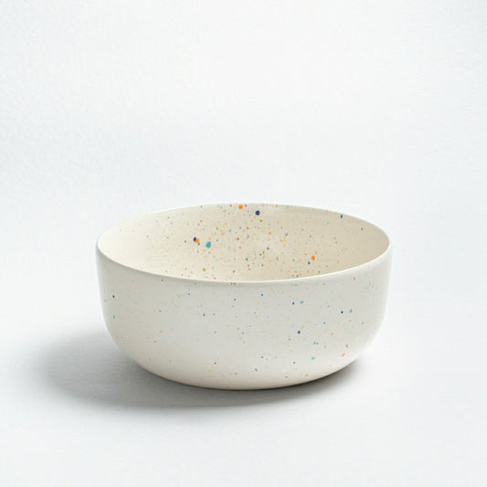 White Stoneware Ceramic Salad Bowl, 10.2" | Plow & Hearth