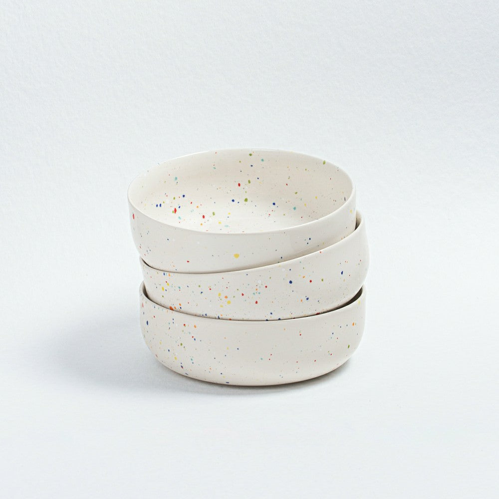 White Stoneware Ceramic Big Bowls, Set of 6 | Plow & Hearth