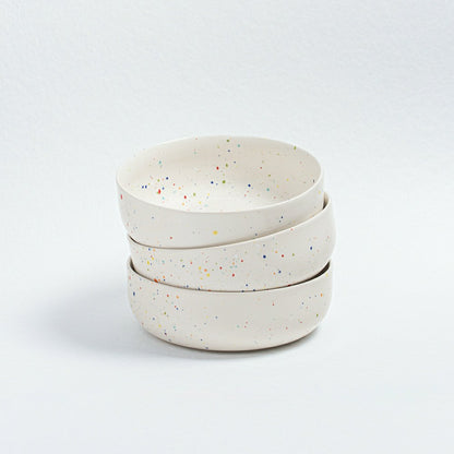 White Stoneware Ceramic Big Bowls, Set of 6 | Plow & Hearth