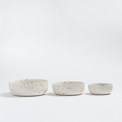 White Stoneware Ceramic Big Bowls, Set of 6 | Plow & Hearth