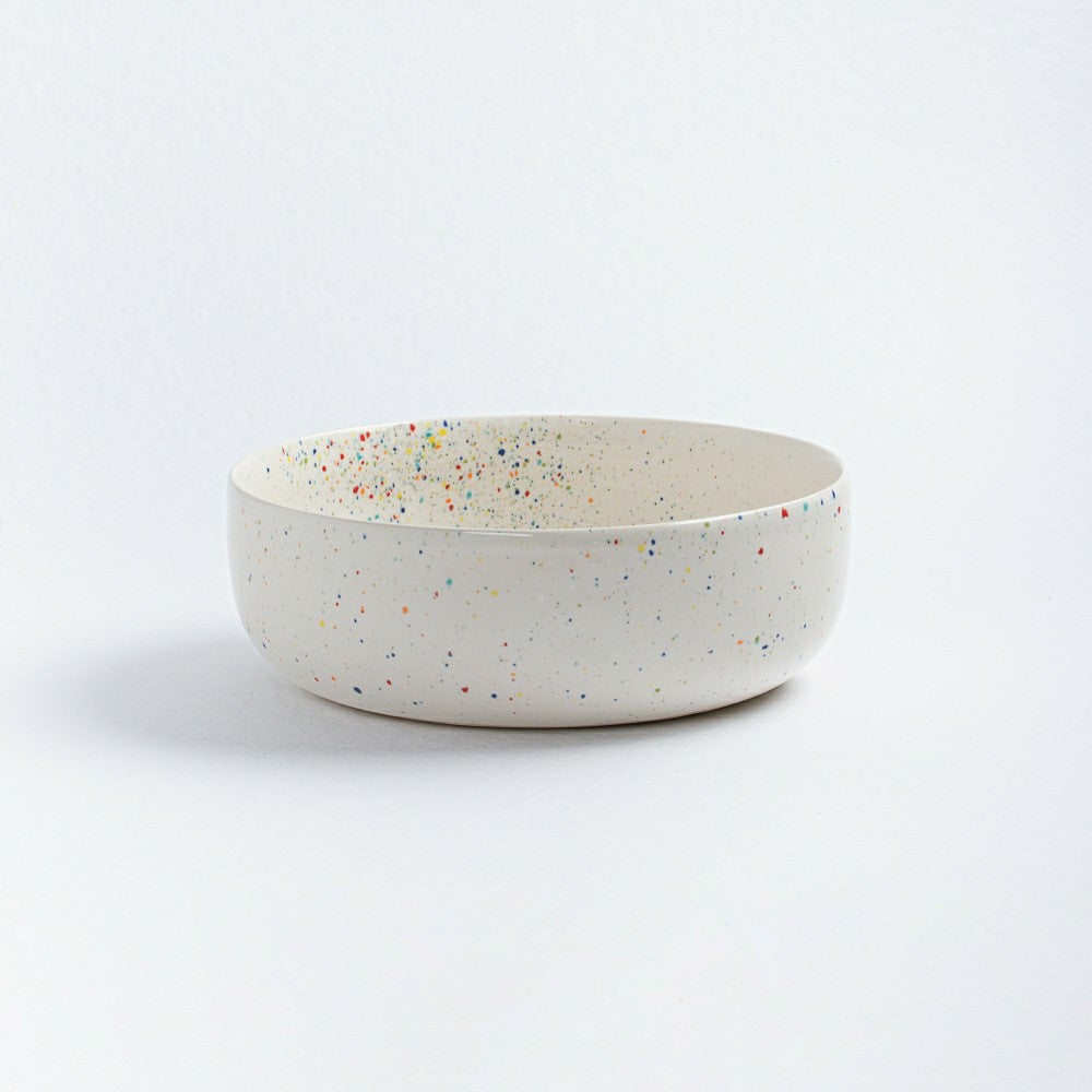 White Stoneware Ceramic Big Bowls, Set of 6 | Plow & Hearth