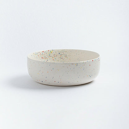 White Stoneware Ceramic Big Bowls, Set of 6 | Plow & Hearth