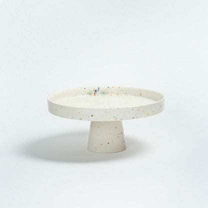White Stoneware Ceramic Cake Stand, 11" | Plow & Hearth