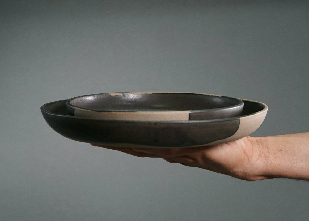 The Dinnerware Set - Gray/Black | Plow & Hearth