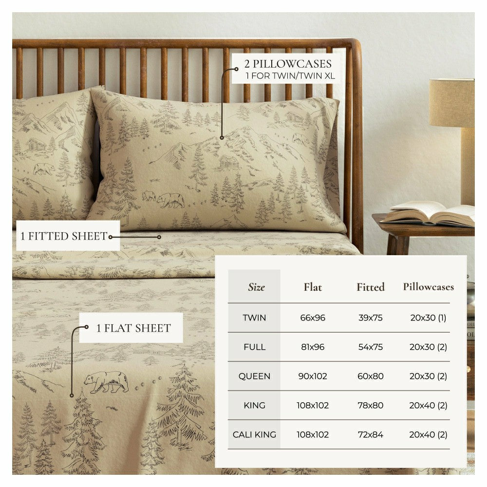 4-Piece Turkish Cotton Flannel Sheet - Stratton Collection | Plow & Hearth