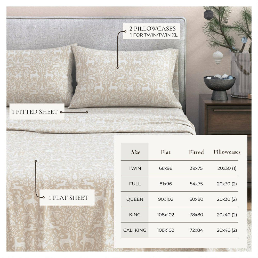 Turkish Cotton Flannel Sheet Set - Elevated Holiday Collection | Plow & Hearth