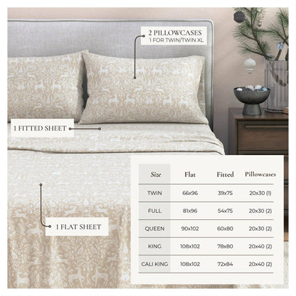 Turkish Cotton Flannel Sheet Set - Elevated Holiday Collection | Plow & Hearth