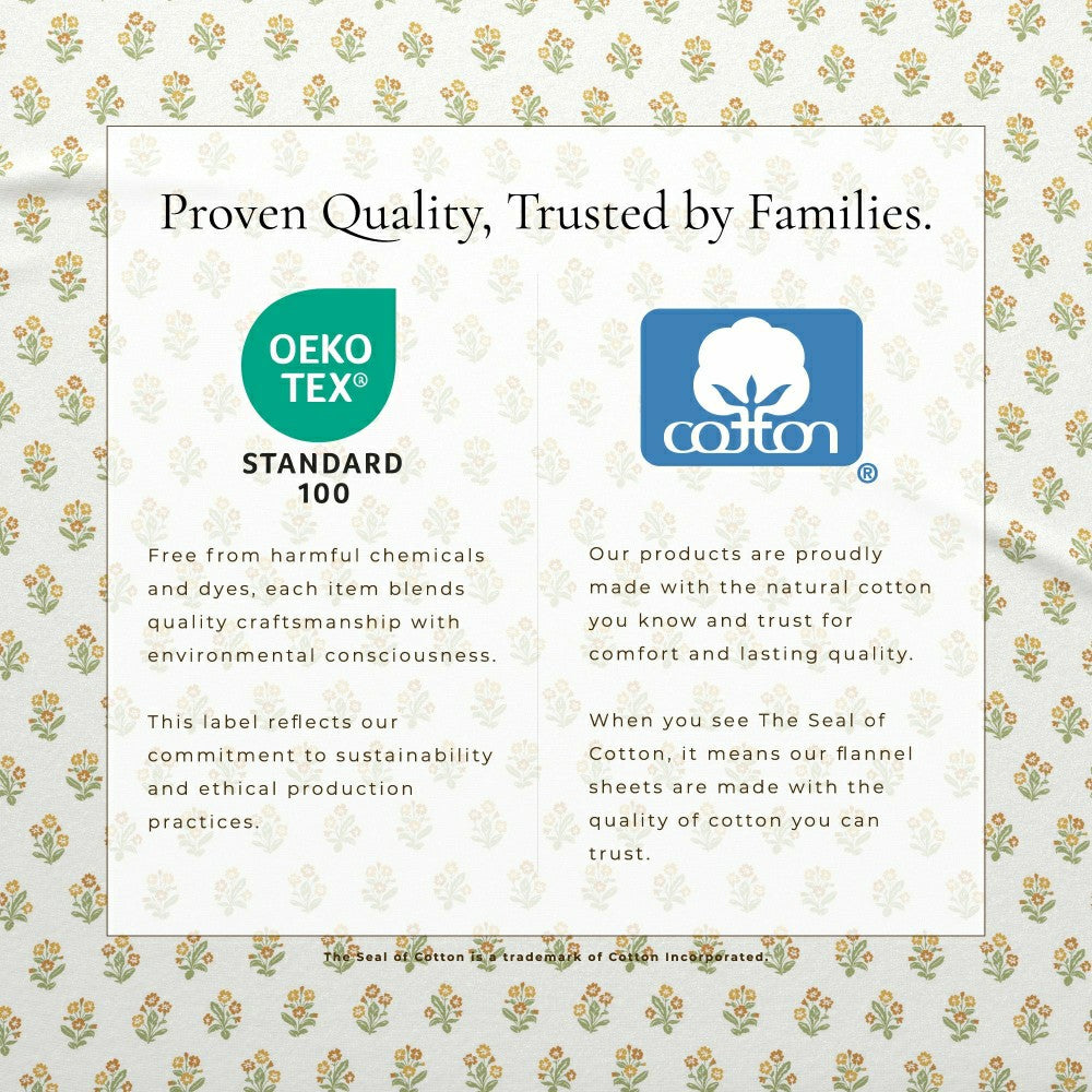 Turkish Cotton Flannel Sheet Set - Winter Floral Collection | Plow & Hearth