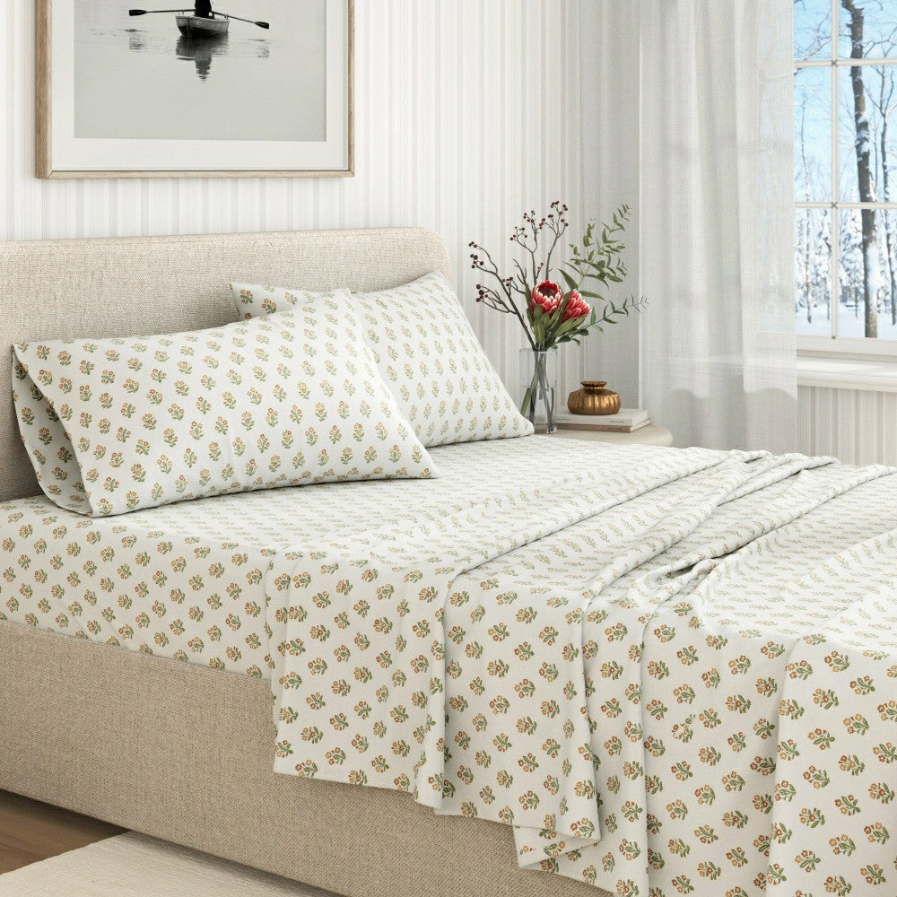 Turkish Cotton Flannel Sheet Set - Winter Floral Collection | Plow & Hearth