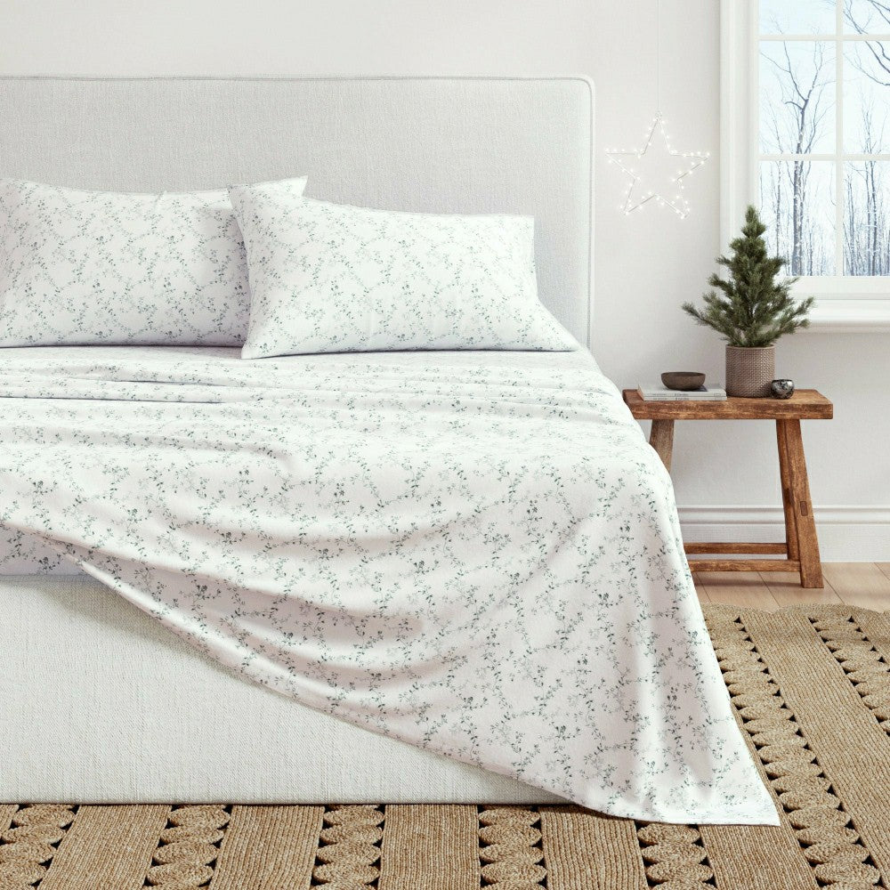 Turkish Cotton Flannel Sheet Set - Winter Floral Collection | Plow & Hearth