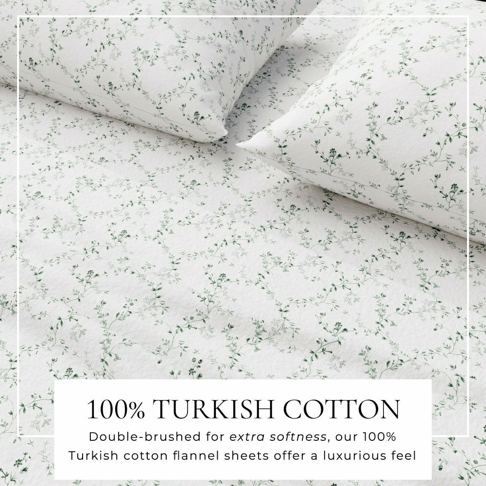 Turkish Cotton Flannel Sheet Set - Winter Floral Collection | Plow & Hearth