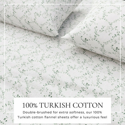 Turkish Cotton Flannel Sheet Set - Winter Floral Collection | Plow & Hearth