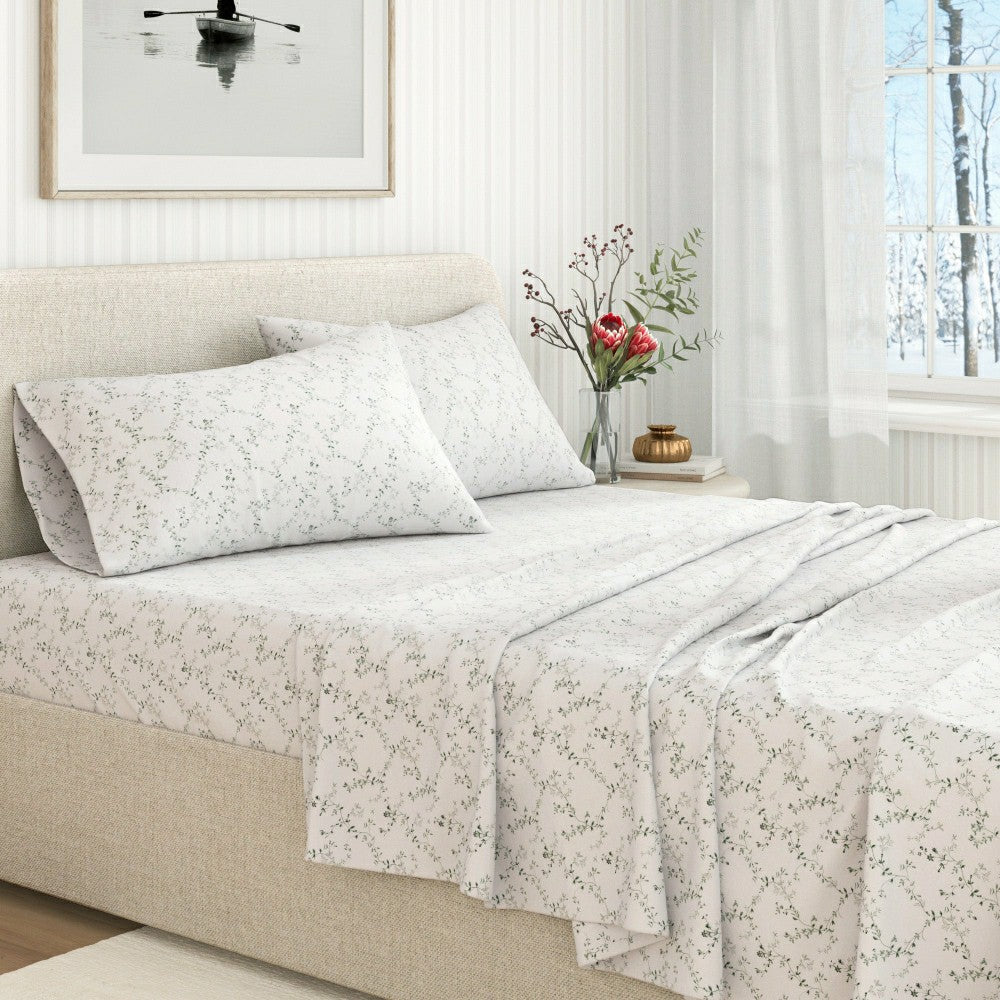 Turkish Cotton Flannel Sheet Set - Winter Floral Collection | Plow & Hearth