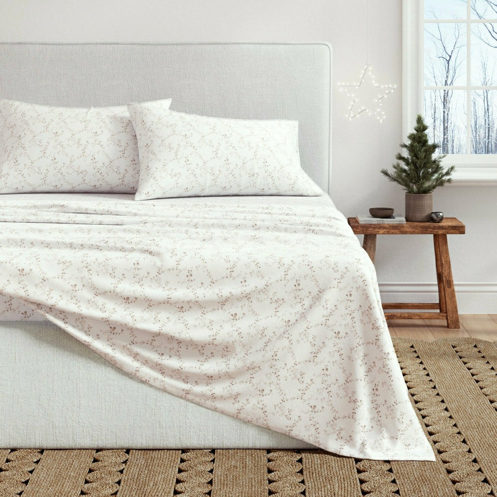 Turkish Cotton Flannel Sheet Set - Winter Floral Collection | Plow & Hearth