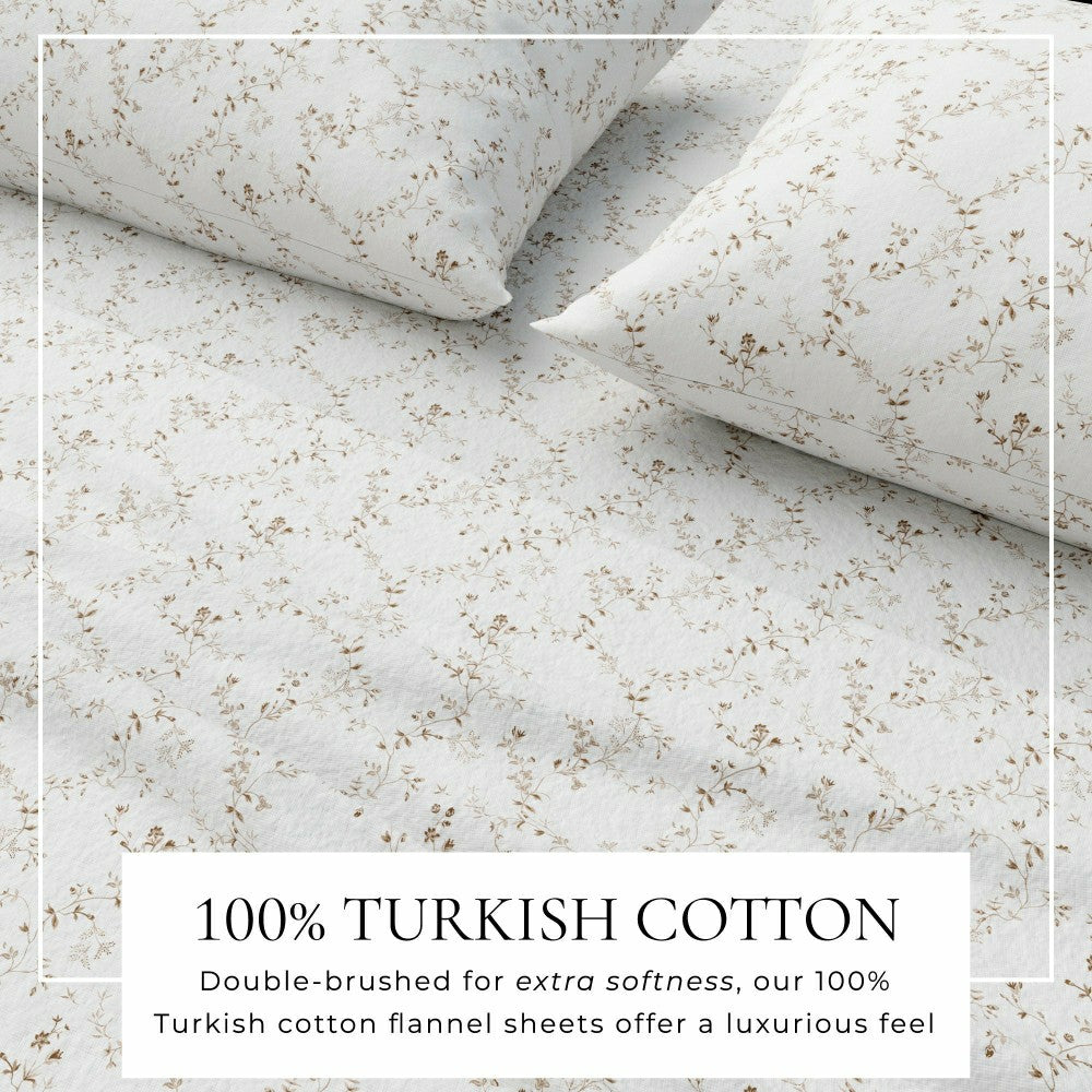 Turkish Cotton Flannel Sheet Set - Winter Floral Collection | Plow & Hearth