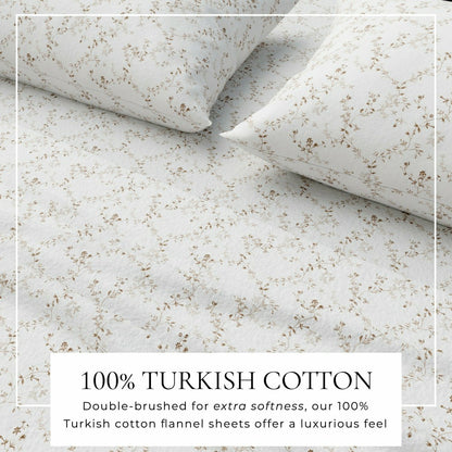 Turkish Cotton Flannel Sheet Set - Winter Floral Collection | Plow & Hearth