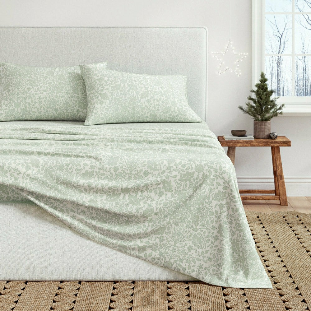 Turkish Cotton Flannel Sheet Set - Winter Floral Collection | Plow & Hearth