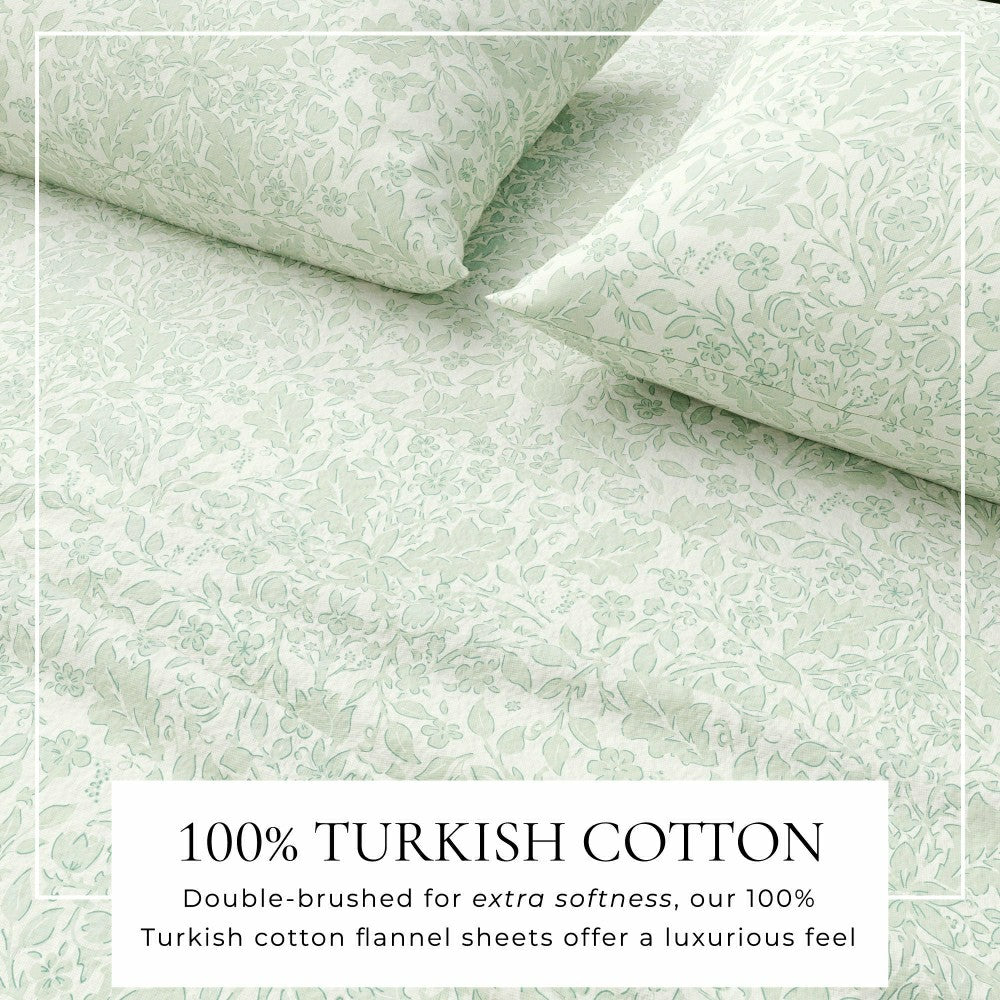 Turkish Cotton Flannel Sheet Set - Winter Floral Collection | Plow & Hearth