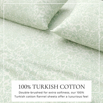 Turkish Cotton Flannel Sheet Set - Winter Floral Collection | Plow & Hearth