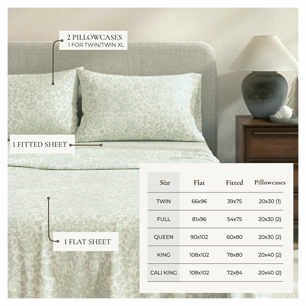 Turkish Cotton Flannel Sheet Set - Winter Floral Collection | Plow & Hearth