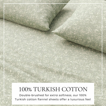 Turkish Cotton Flannel Sheet Set - Winter Floral Collection | Plow & Hearth