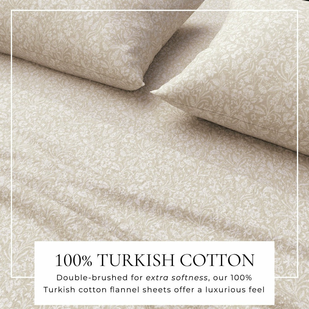 Turkish Cotton Flannel Sheet Set - Winter Floral Collection | Plow & Hearth