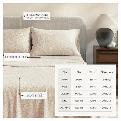 Turkish Cotton Flannel Sheet Set - Winter Floral Collection | Plow & Hearth