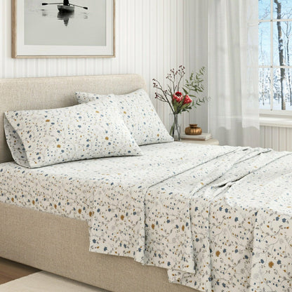 Turkish Cotton Flannel Sheet Set - Winter Floral Collection | Plow & Hearth