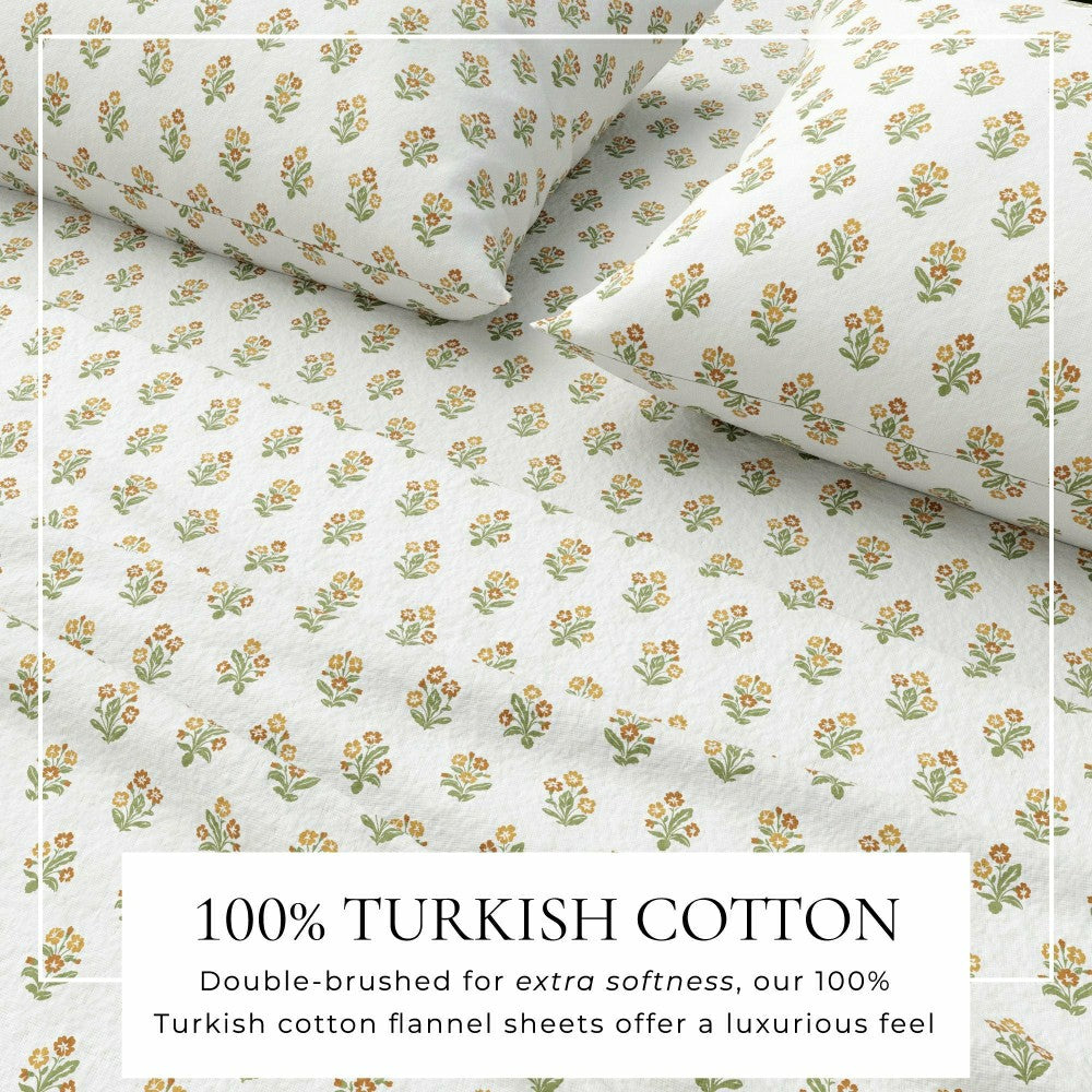 Turkish Cotton Flannel Sheet Set - Winter Floral Collection | Plow & Hearth