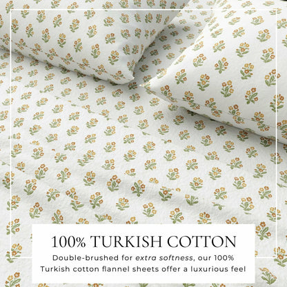 Turkish Cotton Flannel Sheet Set - Winter Floral Collection | Plow & Hearth