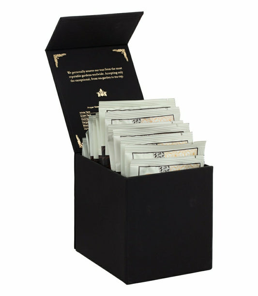 Harney Heritage – Herbal & Decaf Wrapped Sachet Sampler Black Box | Plow & Hearth