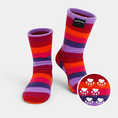 Kids' Nonskid Fleece Socks - Jelly Bean | Plow & Hearth