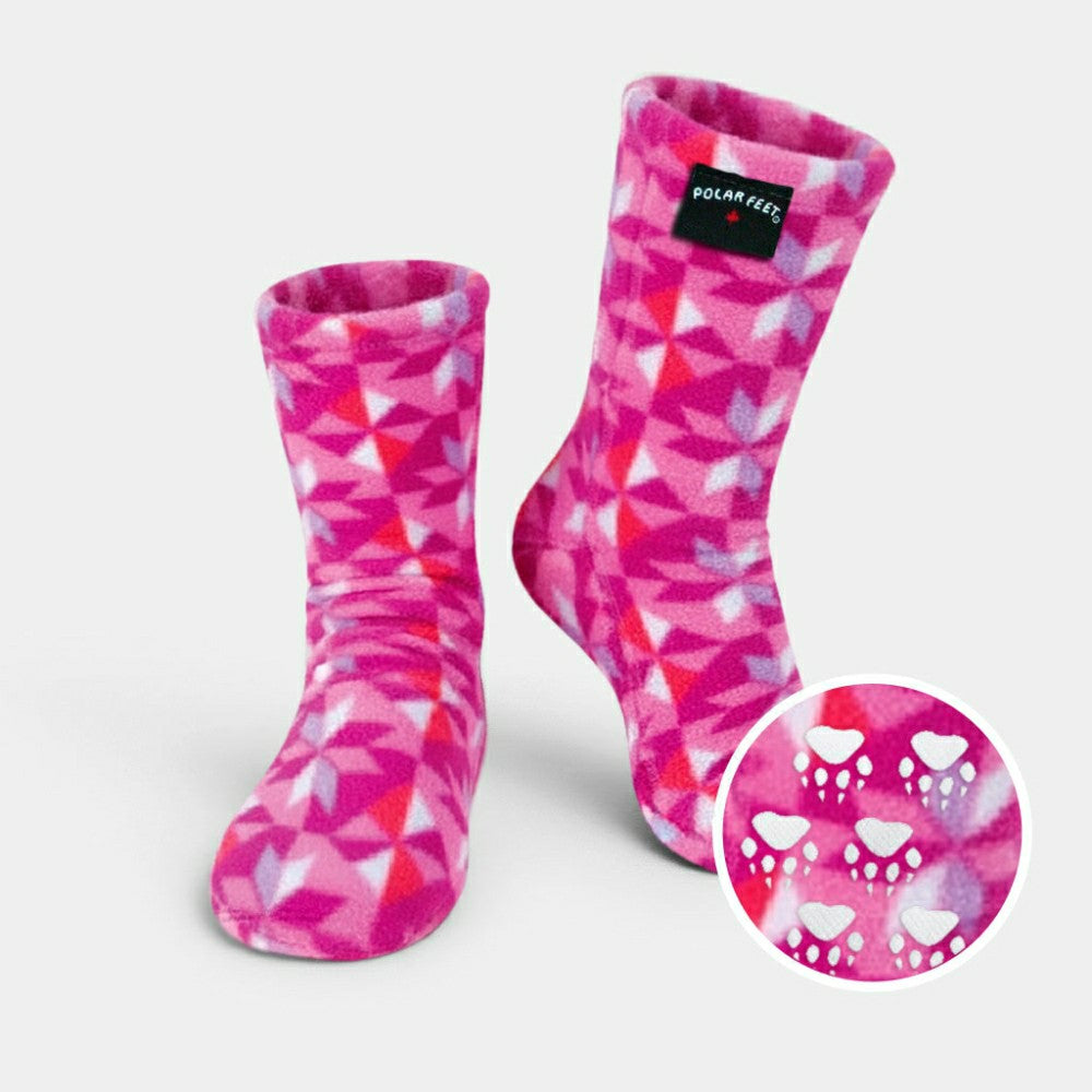 Kids' Nonskid Fleece Socks - Kaleidoscope | Plow & Hearth