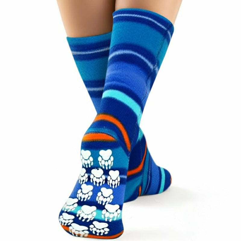 Kids' Nonskid Fleece Socks - Jazz Stripes | Plow & Hearth