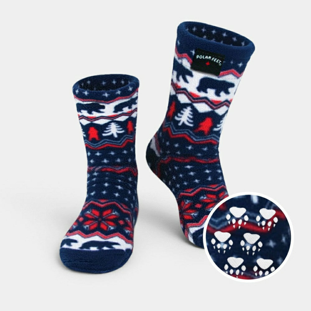 Kids' Nonskid Fleece Socks - Polar Bear | Plow & Hearth