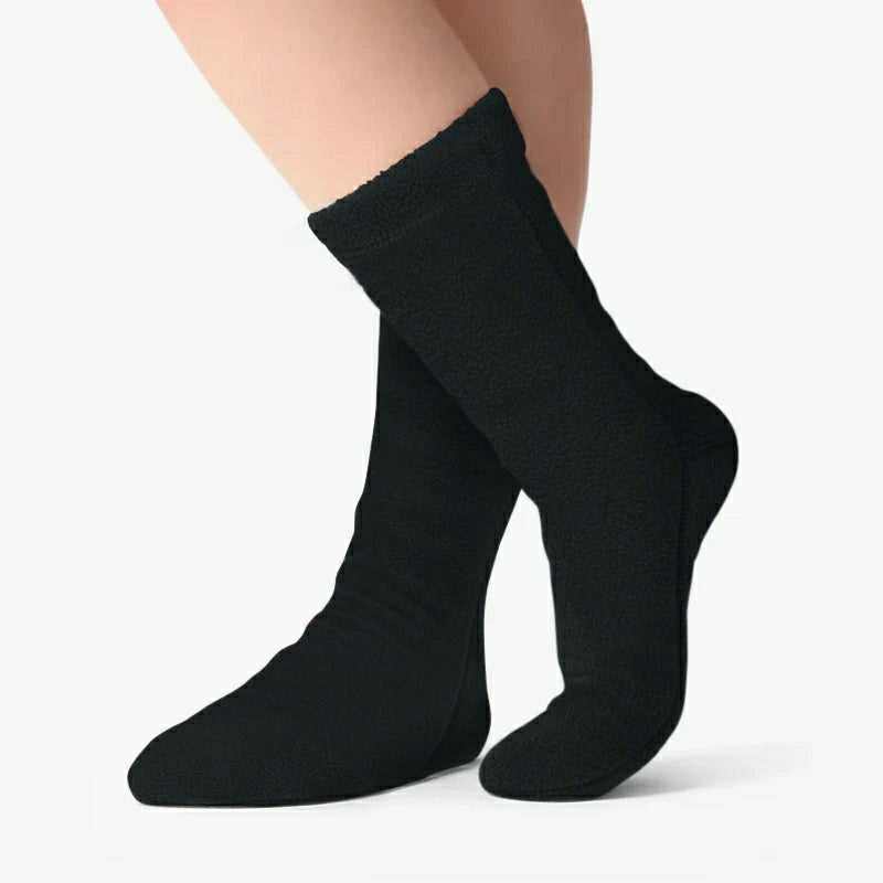 Polar Feet SUPER STRETCHY Fleece Socks - Black | Plow & Hearth