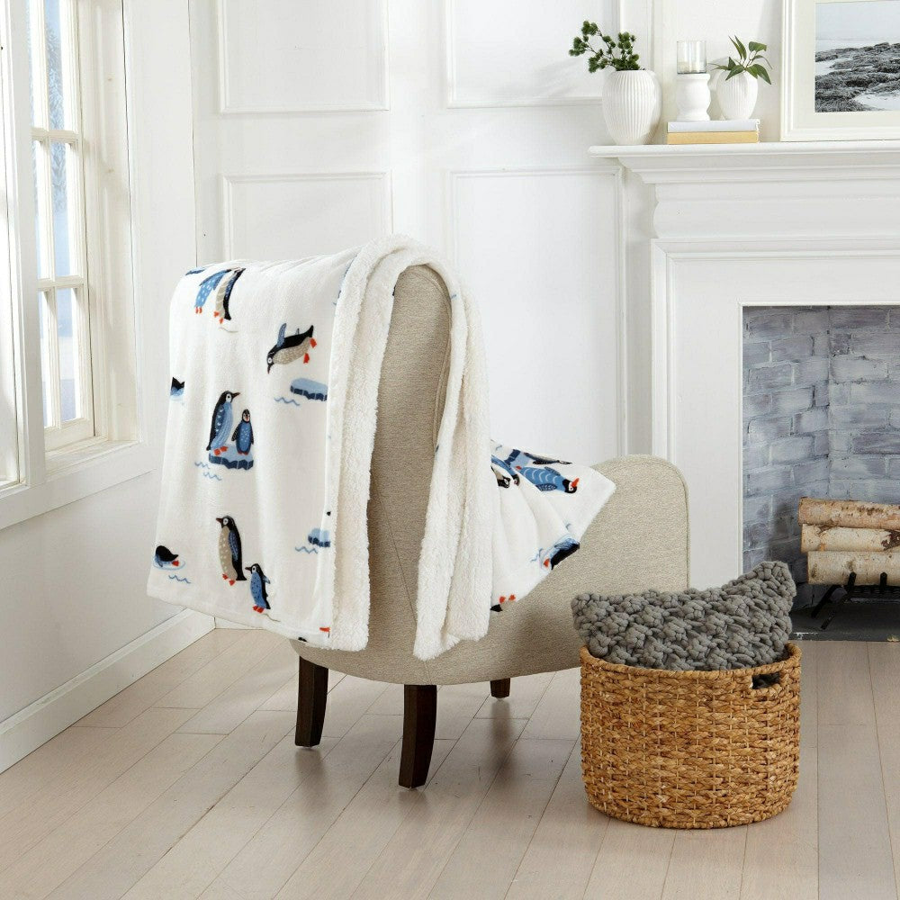 Sherpa Throw Blanket - Hudson Collection | Plow & Hearth
