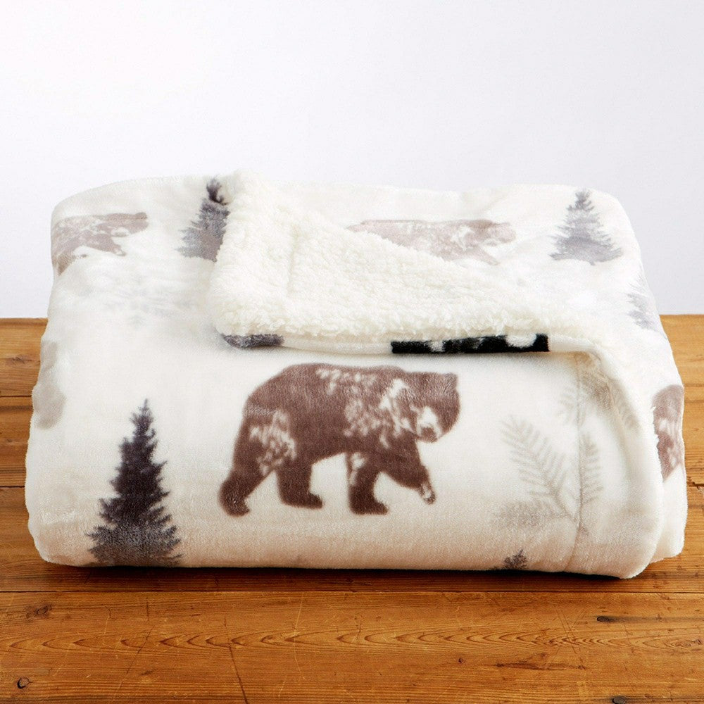 Sherpa Throw Blanket - Hudson Collection | Plow & Hearth