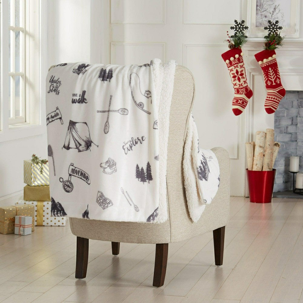 Sherpa Throw Blanket - Hudson Collection | Plow & Hearth
