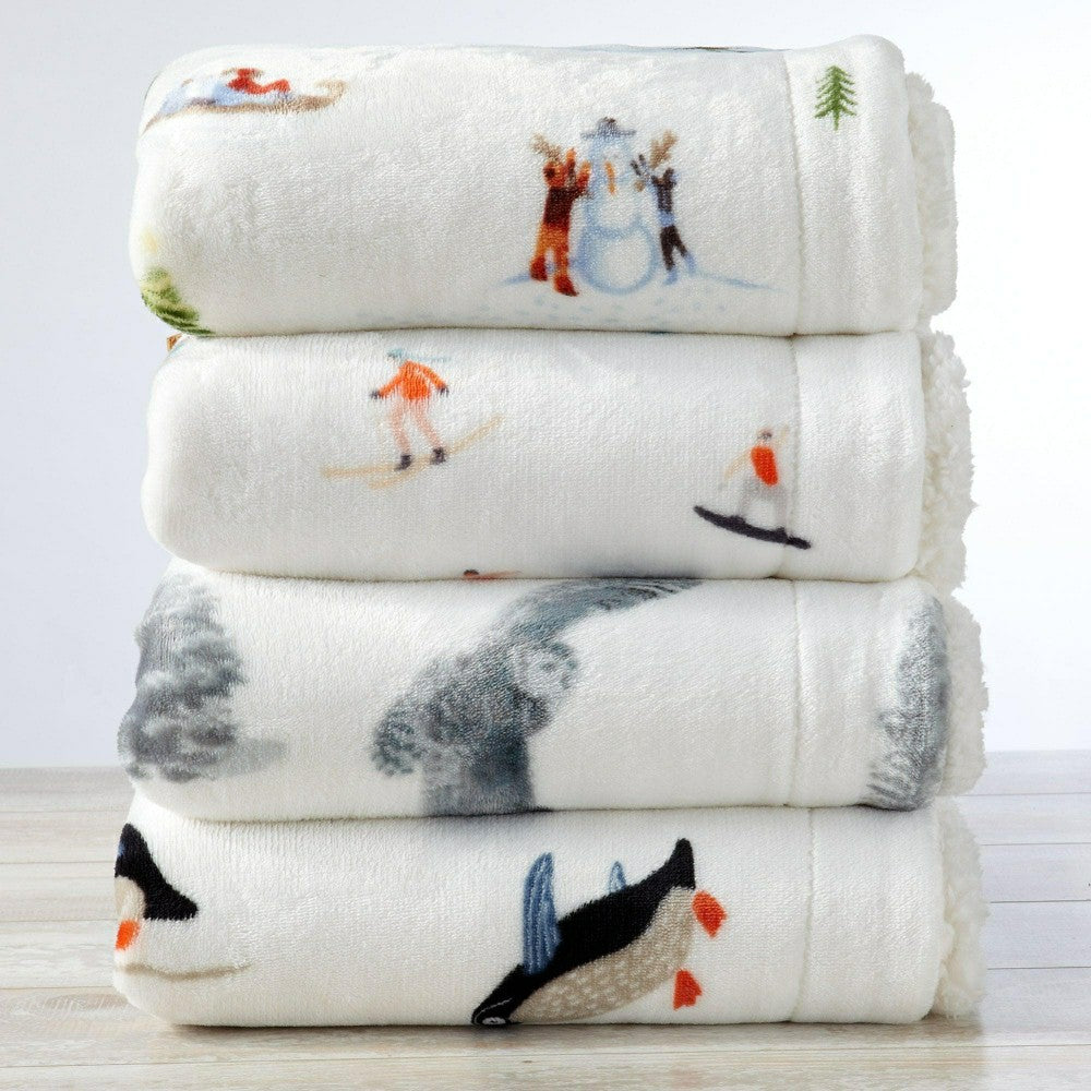 Sherpa Throw Blanket - Hudson Collection | Plow & Hearth