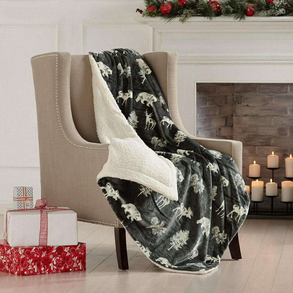 Sherpa Throw Blanket - Hudson Collection | Plow & Hearth