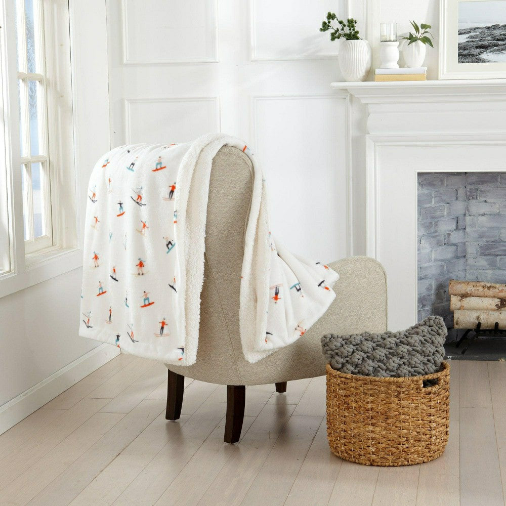 Sherpa Throw Blanket - Hudson Collection | Plow & Hearth