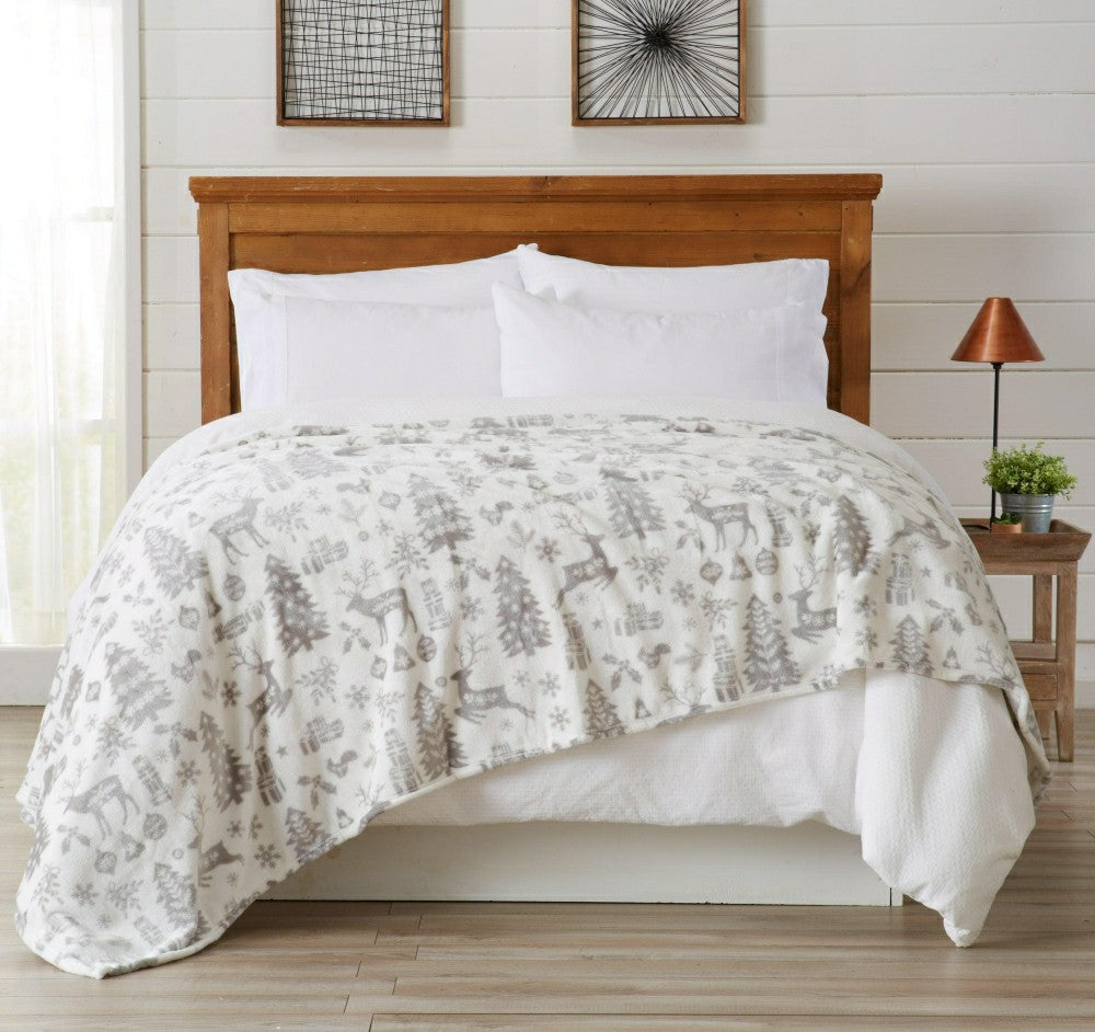 Velvet Throw Blanket - Pearl Collection | Plow & Hearth